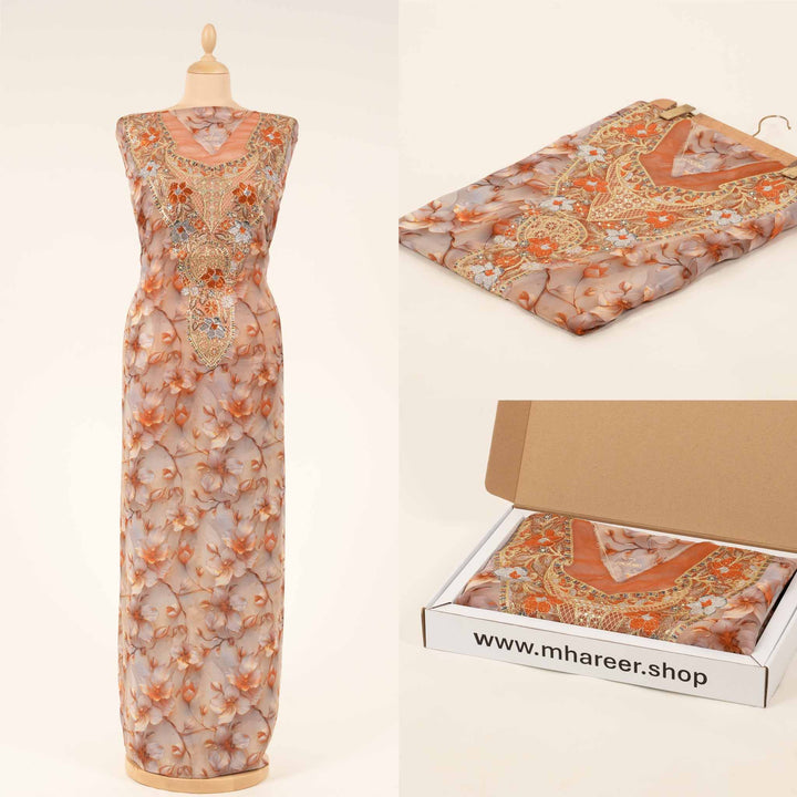 plain-chiffon-amber-magnolia Mukhawar fabric 