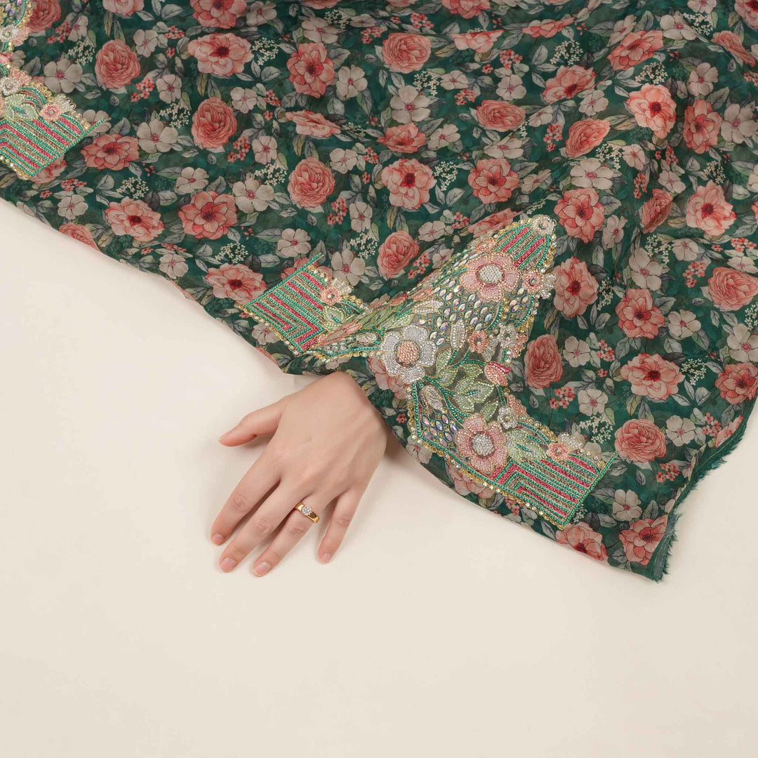 crushed-crepe-rose-garden Mukhawar fabric 