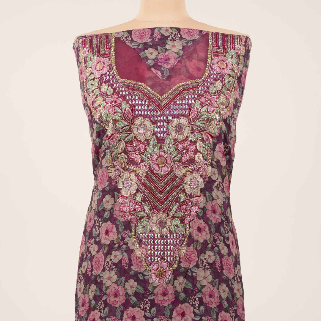 crushed-crepe-rose-garden Mukhawar fabric 