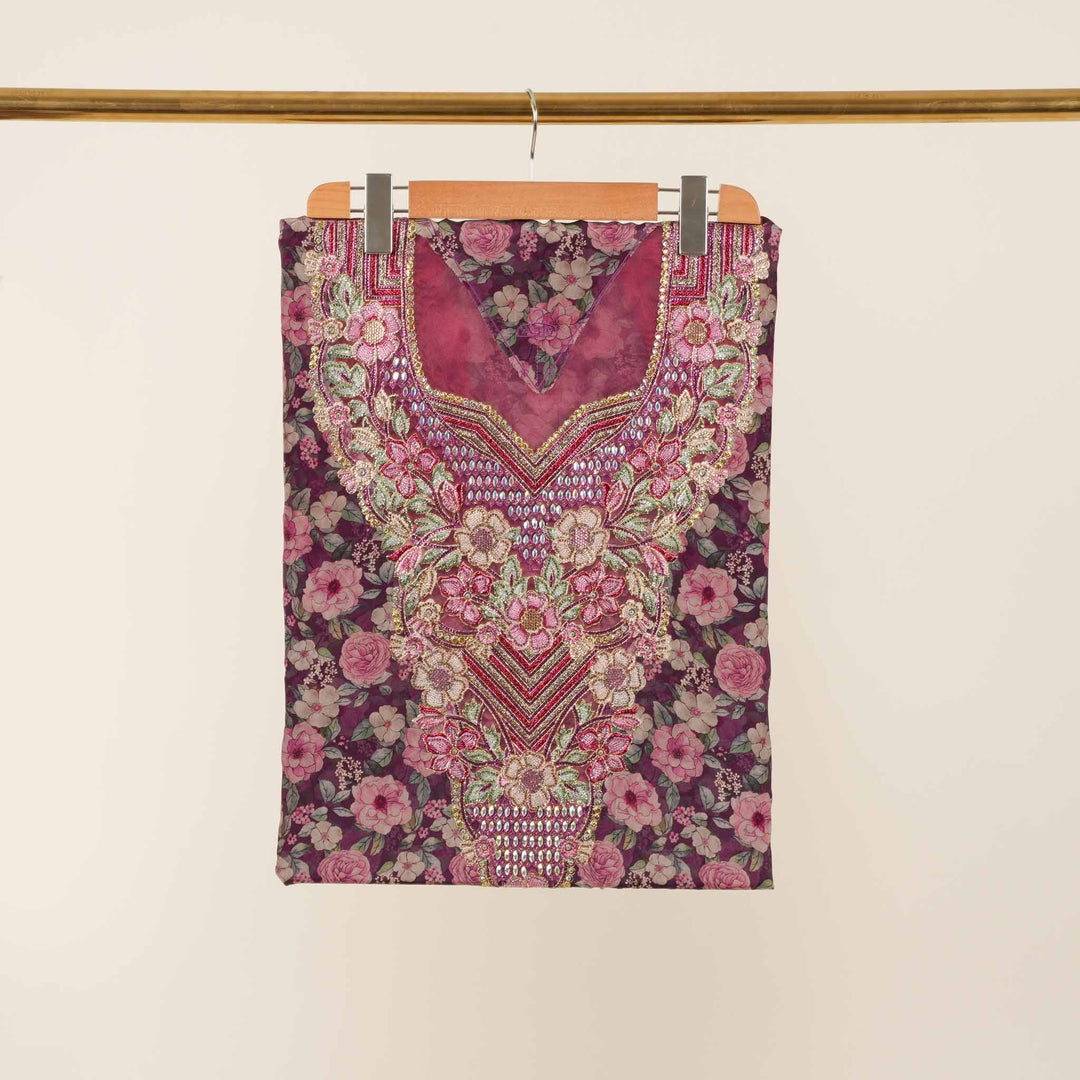 crushed-crepe-rose-garden Mukhawar fabric 