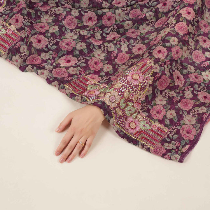 crushed-crepe-rose-garden Mukhawar fabric 