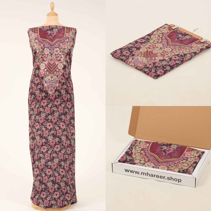 crushed-crepe-rose-garden Mukhawar fabric 