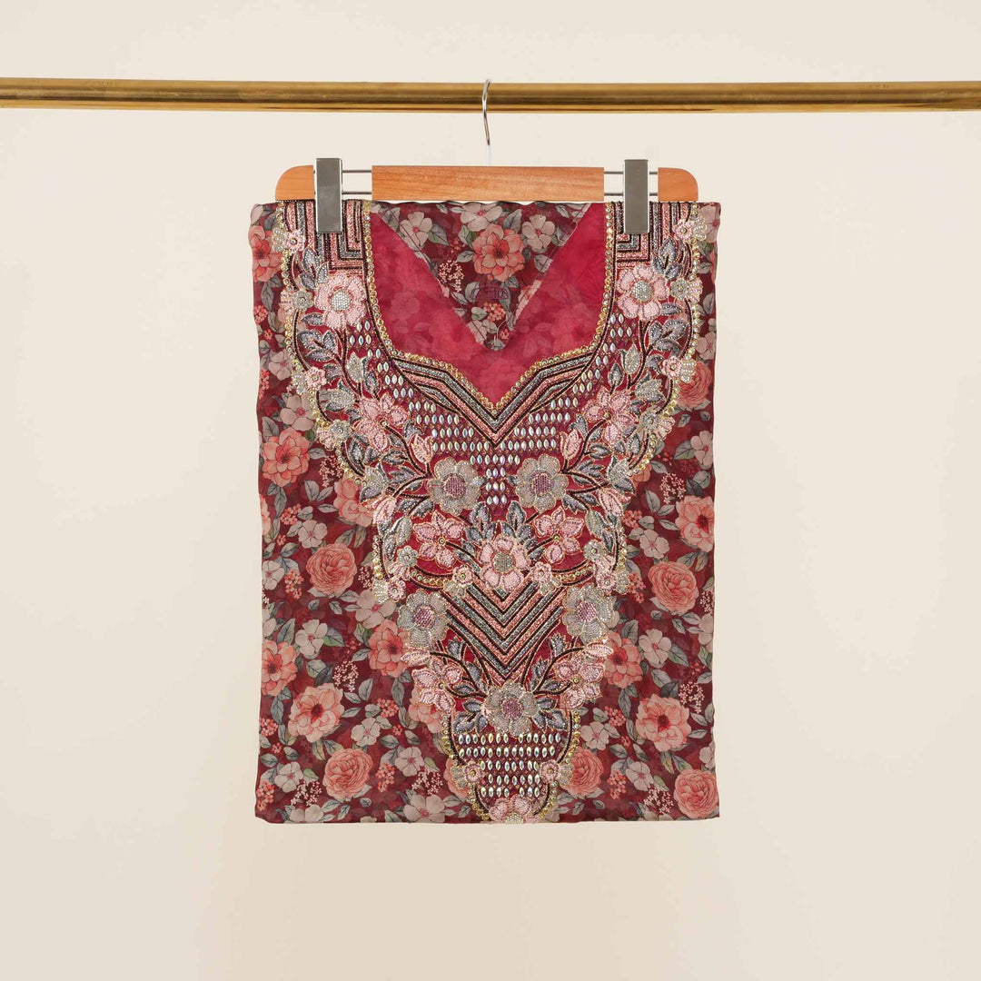 crushed-crepe-rose-garden Mukhawar fabric 
