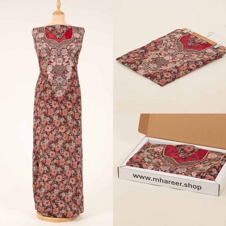 crushed-crepe-rose-garden Mukhawar fabric 