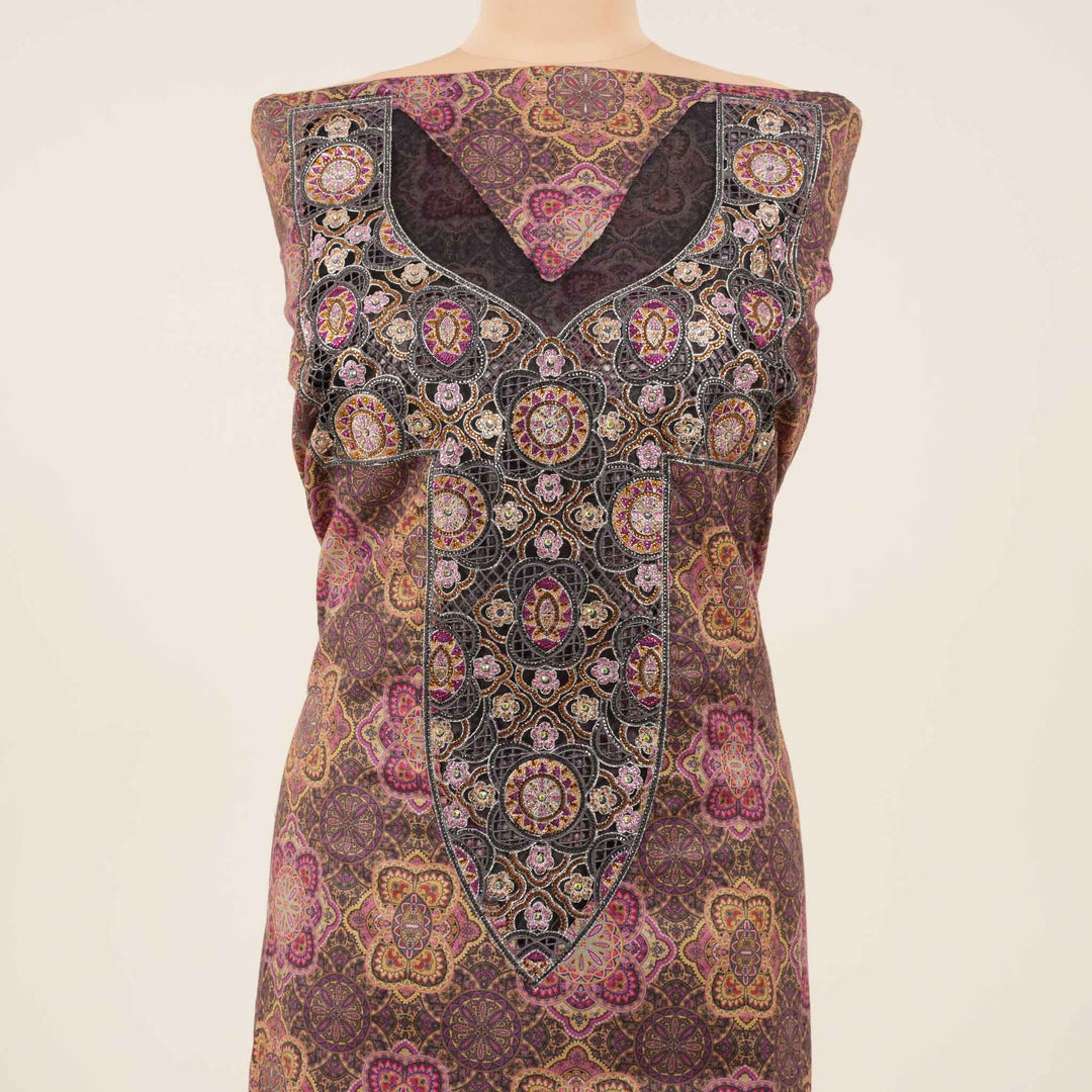 liberty-cotton-layali-mosaic Mukhawar fabric #colour_royal-plum-mosaic