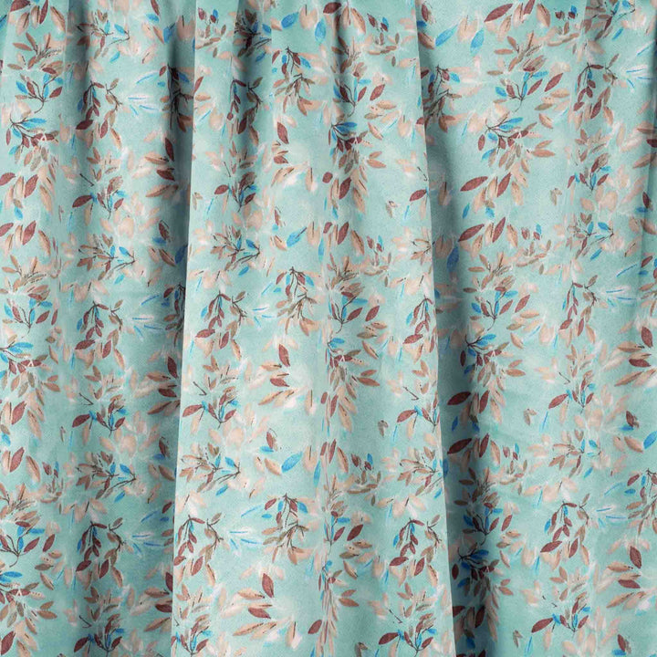 light-baby-silk-celeste-leaves-with-shaila Mukhawar fabric 