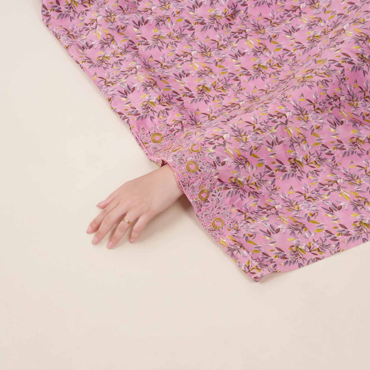 light-baby-silk-celeste-leaves-with-shaila Mukhawar fabric 