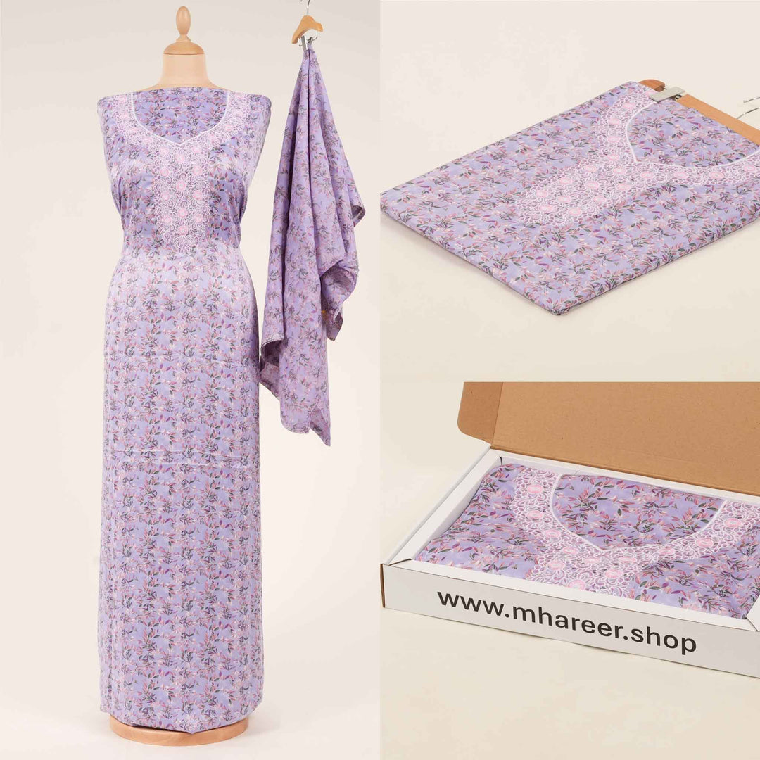 light-baby-silk-celeste-leaves-with-shaila Mukhawar fabric 