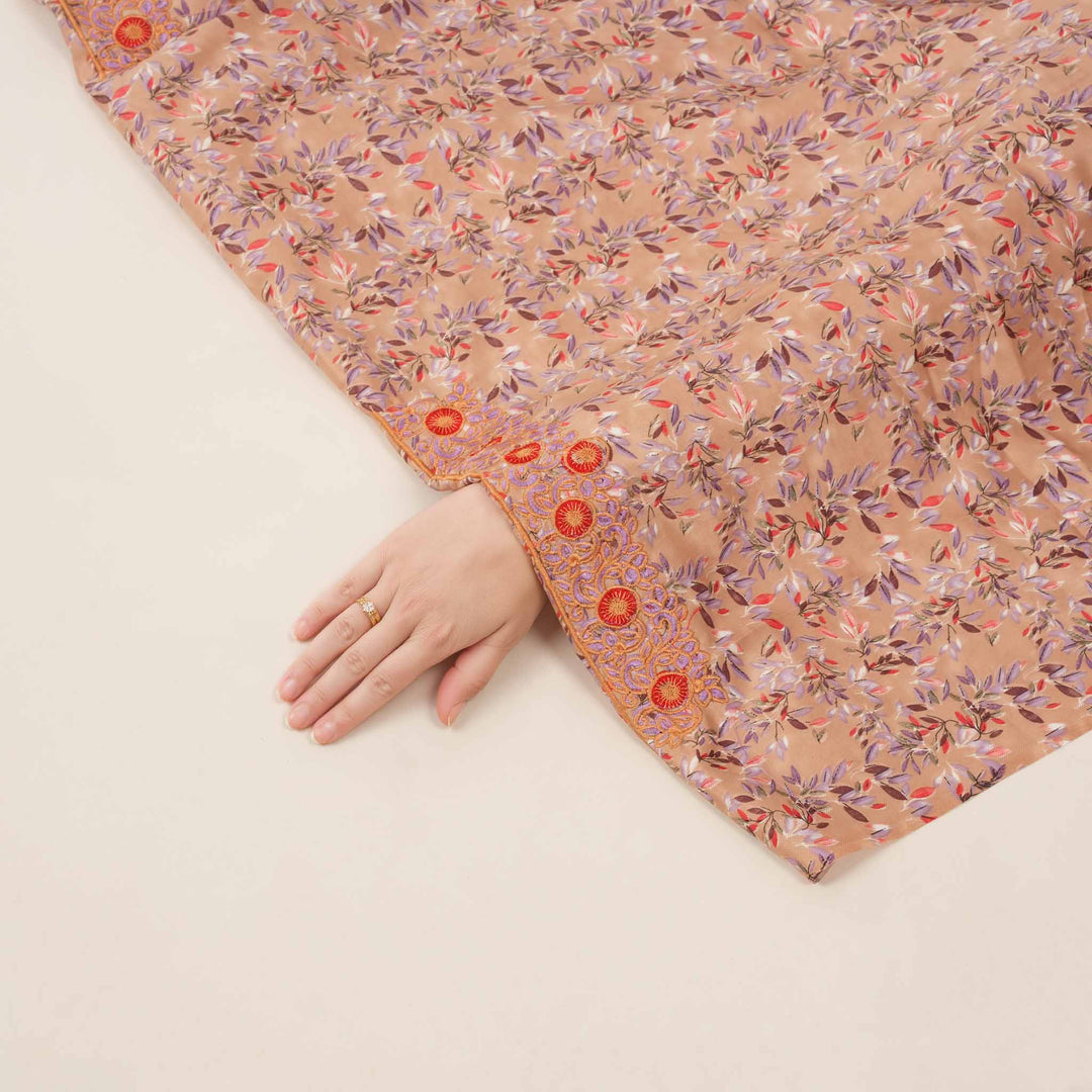 light-baby-silk-celeste-leaves-with-shaila Mukhawar fabric 