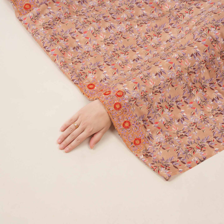 light-baby-silk-celeste-leaves-with-shaila Mukhawar fabric 