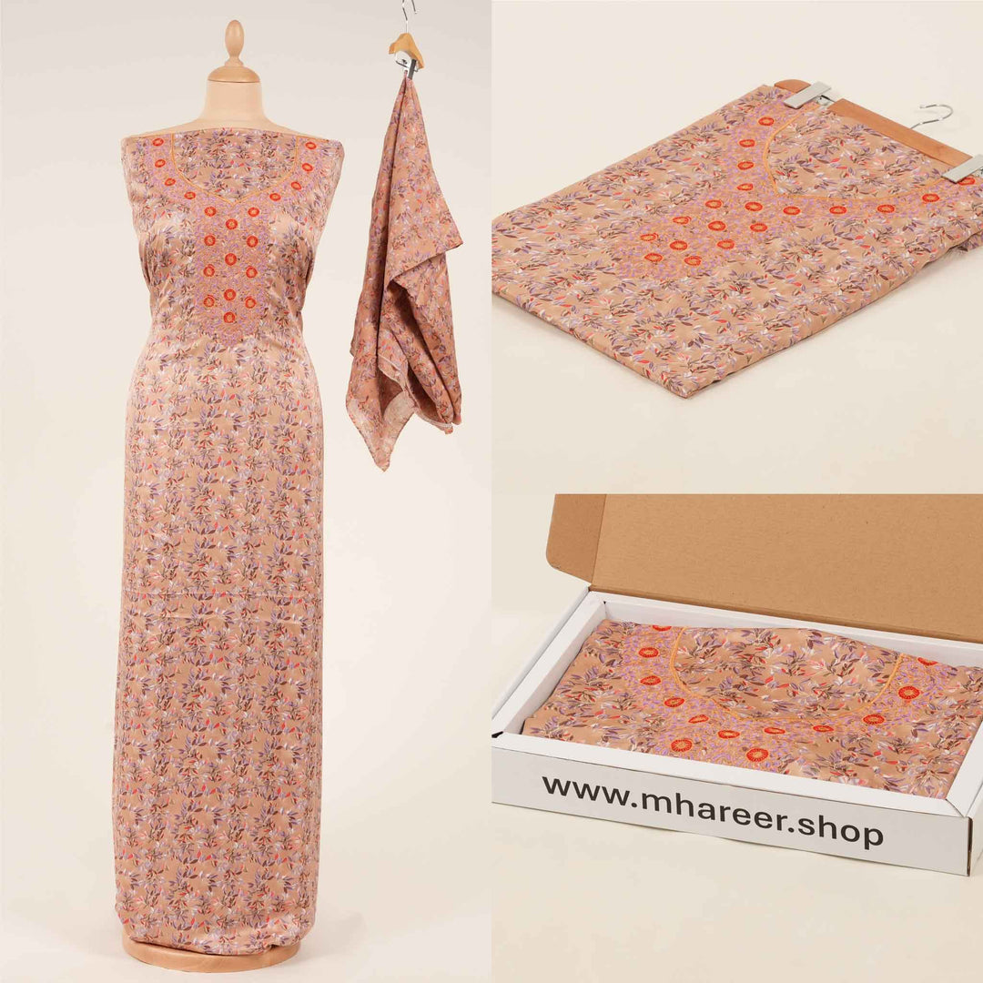 light-baby-silk-celeste-leaves-with-shaila Mukhawar fabric 