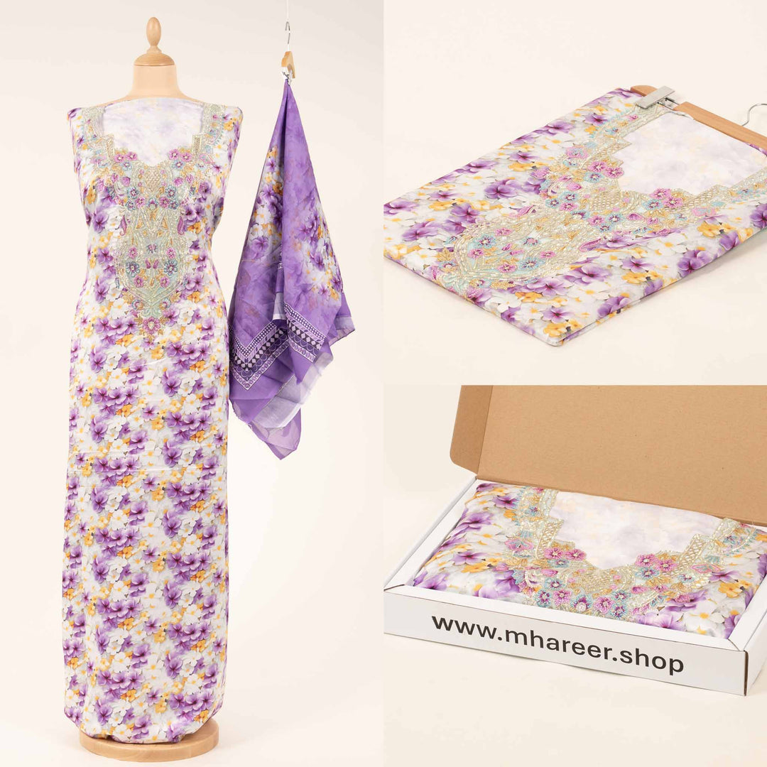 crushed-crepe-rose-garden Mukhawar fabric 