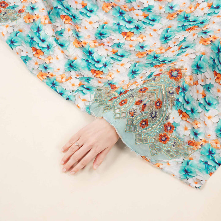 crushed-crepe-rose-garden Mukhawar fabric 