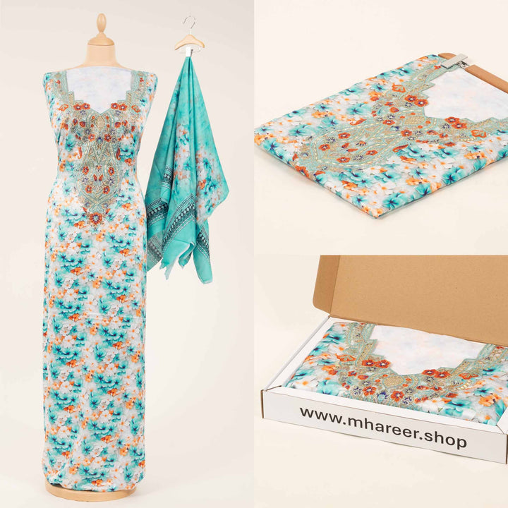 light-baby-silk-tropical-bloom-with-shaila Mukhawar fabric 