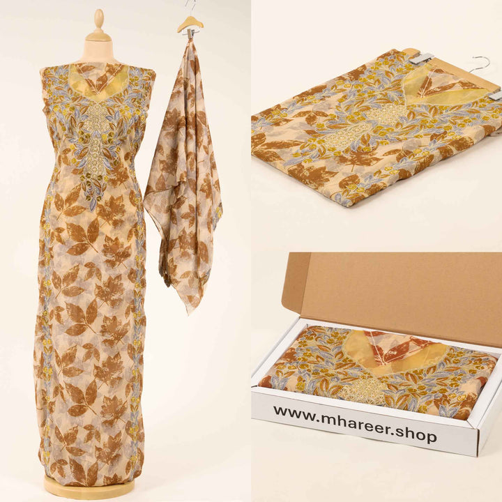voile-autumn-leaves-with-shaila Mukhawar fabric 