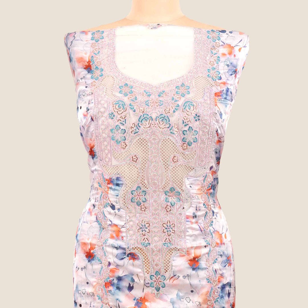 italian-silk-water-bloom-small-size-Mukhawar-fabric #colour_peach-blue
